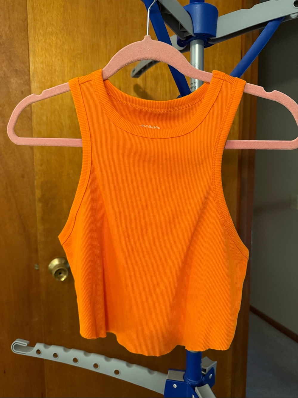 wild fable Bright Orange Ribbed Cropped Tank